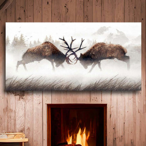 Red Stag Showdown Wall Art