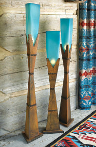 Turquoise Glass Floor Lamps