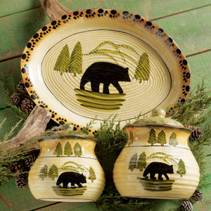 Black Bear Forest Canister Set & Serving Platter