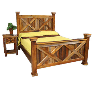 Barnwood Double X Beds