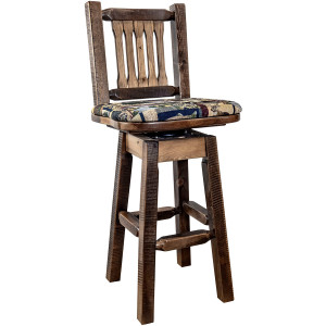 Ranchman's Counter Stools w/Back,Swivel& Animals