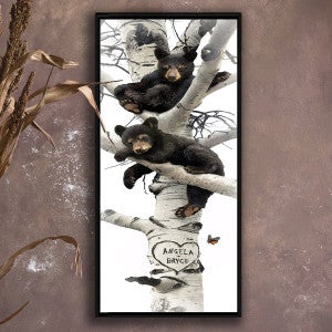 Sleepy Bears Personalized Canvas Wall Art