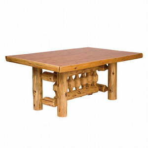 Cedar Log Standard Finish Rectangle Dining Table