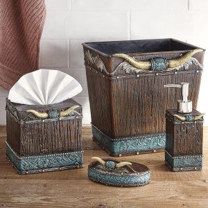 Tooled Longhorn Bath Accessories