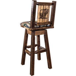 Ranchman's Barstools w/ Back, Swivel & Animals