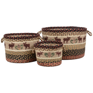 Moose & Pinecone Braided Utility Baskets