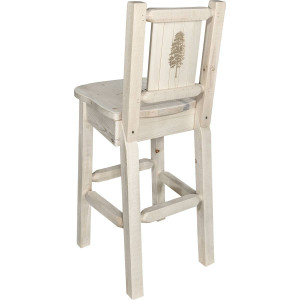 Denver Barstool with Engraved Pine Tree Back