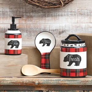 Black Bear Plaid Kitchen Accessories