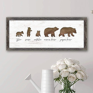 Personalized Bear Family Wall Art