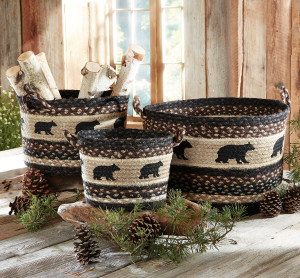 Black Bear Braided Utility Baskets