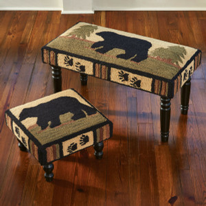 Black Bear Tracks Footstool and Bench