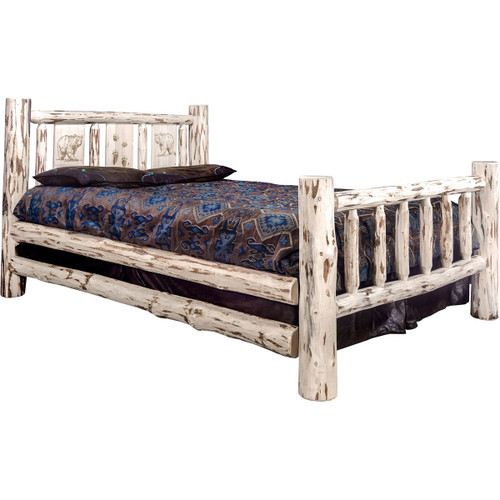 Frontier Bed with Laser-Engraved Bear Design