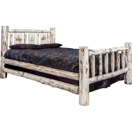 Frontier Bed with Laser-Engraved Bronc Design