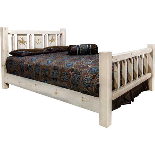 Ranchman's Bed with Laser-Engraved Bronc Design - Twin Ranchman's Bed with Laser-Engraved Bronc Design - Twin