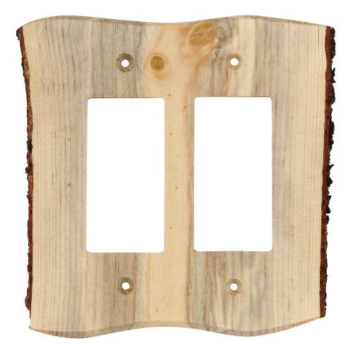 Rustic Edge Blued Pine Double Rocker Plate Rustic Edge Blued Pine Double Rocker Plate